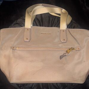 Michael Kors Beige Tote with Gold Accents